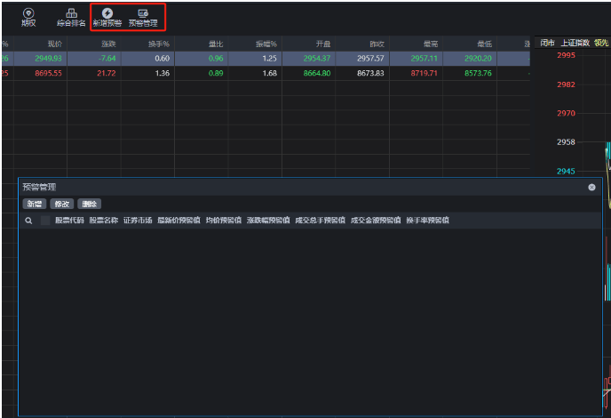 量化软件Ptrade使用教程（三）——行情界面主要功能